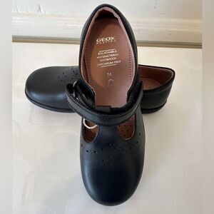 Geox Classic Black Mary Janes ballet flat  leather in black Sz 4 ( EU34) new